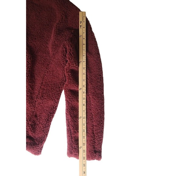 Bagatelle Collection Faux Fur Jacket Womens S Burgundy/Plum Zip Pocket Soft - Picture 8 of 10